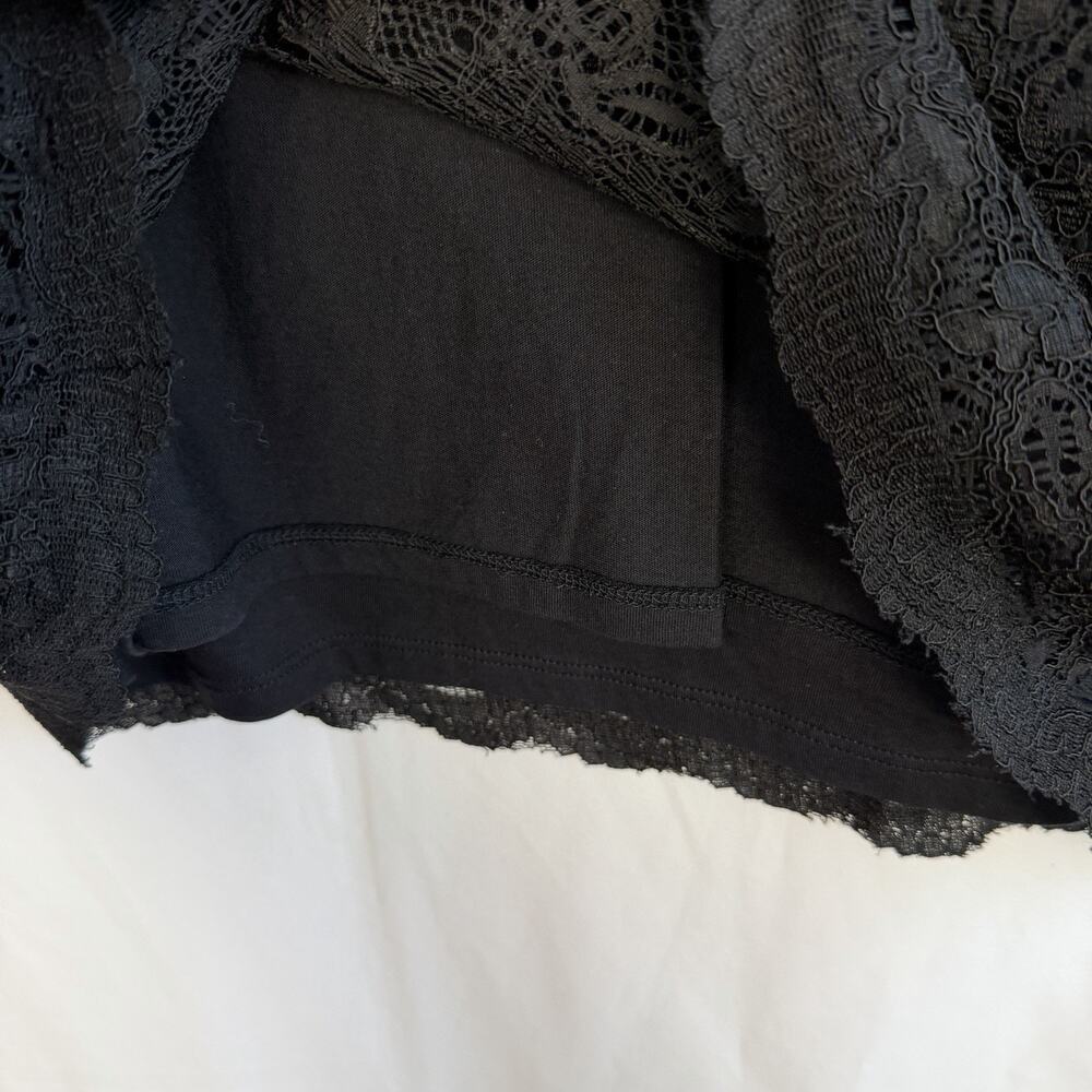 Coldwater Creek Women's Black Lace Overlay Blouse Top L/14 Date Night Event - Picture 6 of 8